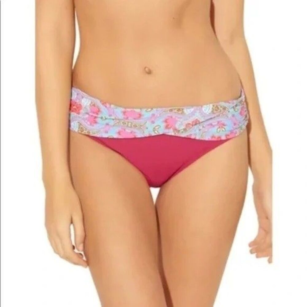Bleu Rod Beattie Rouge (Pink) Multi Sarong Bikini Swim Bottom, US 14